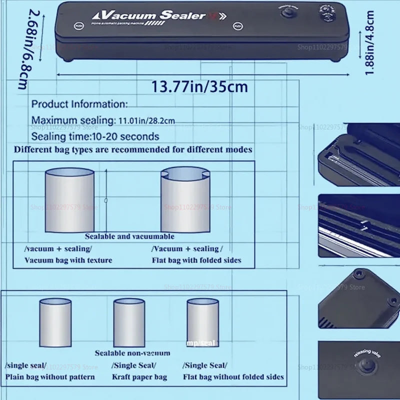 Machine de mise sous vide 2 en 1 – Conservation et fraîcheur gourmandes